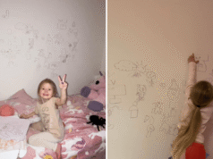 Mamma scopre che una bambina di 4 anni disegna su tutto il muro: la sua reazione diventa virale