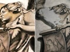 Volto d’angelo alla Meloni intonacato dopo le proteste