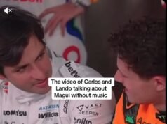 Lando Norris si divide dalla fidanzata top model portoghese: la stella della F1 sembra dire al rivale che è “un uomo single” in un filmato trapelato dopo che gli è stato chiesto della sua relazione con Magui Corceiro