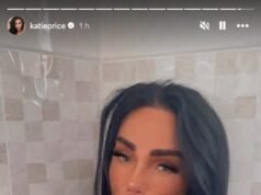 Katie Price, 47 anni, posa per un test di gravidanza dopo aver affermato di “avere un figlio” con il nuovo marito Lee Andrews – mentre la coppia si risposa con cerimonia “legale”