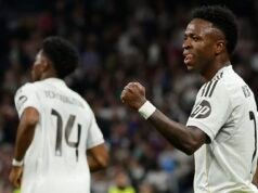 Real Madrid vs Benfica – RIEPILOGO Champions League: Vinicius Jr balla di gioia dopo aver segnato il gol decisivo per eliminare gli ospiti solo una settimana dopo essere stato coinvolto nella tempesta di razzismo