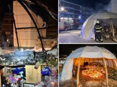 Memoriale in onore delle 41 vittime dell’incendio di un nightclub svizzero di Capodanno distrutto da un incendio al mattino presto