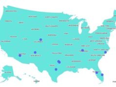 La mappa mostra le città con i codici postali statunitensi più trendy