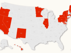 La mappa mostra gli stati con e senza ID elettore, mentre la legge SAVE procede