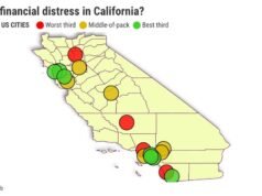 In quale parte della California le persone soffrono di maggiori difficoltà finanziarie?