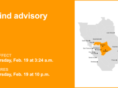 Avviso vento in vigore per lo Stretto e il Delta di Carquinez e la Valle San Joaquin settentrionale fino a giovedì sera