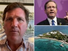 Tucker Carlson costretto a fare marcia indietro sull’affermazione che il presidente israeliano ha visitato la “Pedo Island” di Epstein