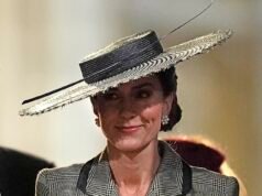 La Principessa del Galles debutta con un cappotto di cashmere da £ 2.850 di Suzannah London e una barca di paglia da £ 690 mentre partecipa alla storica cerimonia per intronizzare la prima donna arcivescovo di Canterbury