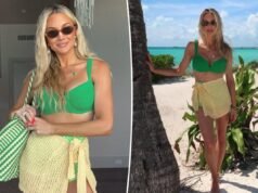 Brittany Aldean sfoggia un bikini verde nelle foto sulla spiaggia delle vacanze di primavera con la famiglia