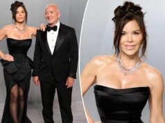 Lauren Sánchez abbina la sua enorme collana di diamanti rosa al suo anello di fidanzamento sul tappeto rosso del Vanity Fair Oscars Party 2026