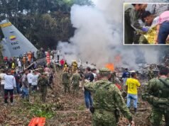 Almeno 66 morti in un incidente aereo militare in Colombia, dice il capo delle forze armate