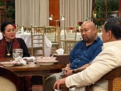 Prabowo carica un momento con Didit e Titiek Soeharto alla fine del Ramadhan