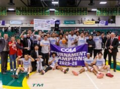 L’imbattuta squadra di basket maschile di Cal State East Bay fa la storia vincendo il torneo CCAA
