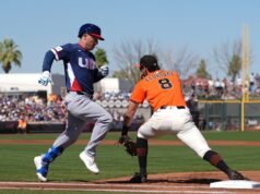 Il miglior potenziale candidato degli SF Giants, Eldridge, riceve l’incoraggiamento dagli idoli nella sconfitta contro il Team USA