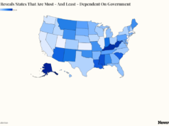 La mappa rivela gli Stati che sono più – e meno – dipendenti dal governo