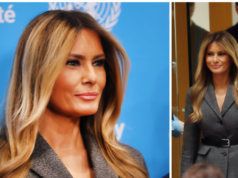 Melania Trump fa la storia alle Nazioni Unite con un abito Dior neutro