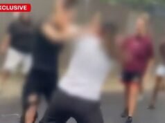 Gli adulti applaudono i bambini in età scolare che litigano in un video shock