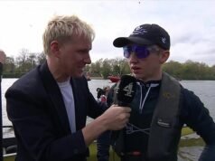 Jamie Laing costretto a scusarsi dopo aver vinto il timoniere della Boat Race giura durante un’intervista dal vivo