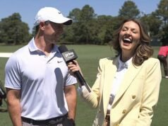 Rory McIlroy lascia la presentatrice televisiva di golf Amanda Balionis in preda all’isteria durante l’ultima intervista al Masters due anni dopo le voci sulla storia d’amore
