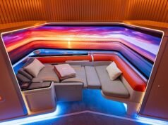 Rivelati i nuovi posti in business class con schermi avvolgenti in stile IMAX, che fanno sentire i passeggeri come se fossero al cinema