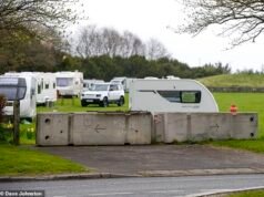 I viaggiatori “si fanno strada attraverso la recinzione” per occupare il punto di riferimento storico di Edimburgo dopo che i residenti hanno eretto blocchi di cemento nel tentativo di tenerli lontani