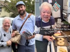 La nonna di New Jersey diventa virale per aver preparato un panino al salame per il suo postino