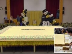 Il proprietario di un bar, 80 anni, è convinto di aver preparato la torta di carote più grande del mondo impiegando un mese per prepararla