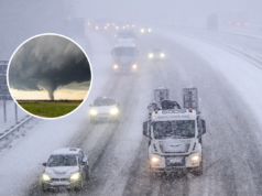 Forti nevicate e avvisi di tornado emessi contemporaneamente in uno stato