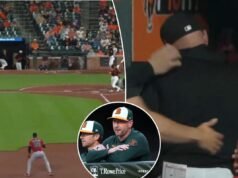 L’allenatore degli Orioles è stato colpito in faccia con una palla foul in una scena spaventosa