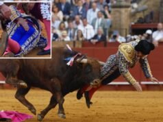 Il famoso matador spagnolo subisce un infortunio umiliante durante un errore durante una corrida