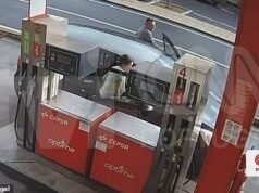 La madre sessuologa e il patrigno hanno preso il sole sulla terrazza di un bar dopo aver abbandonato i loro figli di cinque e quattro anni nei boschi portoghesi – mentre la CCTV mostra una coppia mentre scarica i ragazzi