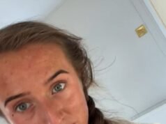 Venezuela Fury, 16 anni, inizia la vita matrimoniale con il marito Noah Price, 19 anni, mentre prepara una bistecca per cena nella loro nuova roulotte fissa dopo la luna di miele da 30.000 sterline a Marbella