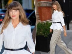 Taylor Swift continua a indossare il bianco da sposa durante l’elegante cena a New York