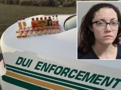 Autista “incoerente” trovato circondato dal whisky Fireball dopo essersi schiantato su un campo da golf