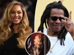 Beyoncé è stata vista mentre suonava, supportando Jay-Z all’evento di anteprima di Filadelfia