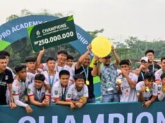 Ritorno sensazionale, il South Sumatra United U-19 chiude il campionato EPA con il titolo di campione