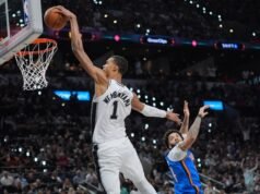 Wembanyama segna 33 punti mentre gli Spurs strappano i Thunder al livello dei playoff NBA