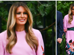 Melania Trump partecipa al picnic del Congresso in tuta rosa Valentino
