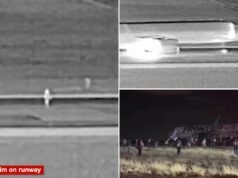 Momento in cui l’aereo della Frontier Airlines colpisce una persona sulla pista di Denver, visto in un nuovo video terrificante