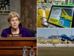 Elizabeth Warren si è scagliata contro il tifo per il blocco della fusione che avrebbe potuto salvare la Spirit Airlines