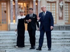 Trump accende il fascino dopo la stretta di mano “alfa” estesa con Macron e i baci per Brigitte al Palazzo di Versailles