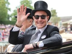 Stanley Tucci si unisce al corteo del Re e della Regina per Ascot con la moglie Felicity Blunt mentre si godono una giornata alle corse insieme a Carole Middleton e alla Duchessa di Edimburgo