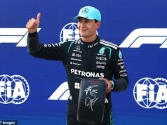 George Russell aumenta le speranze di titolo conquistando la pole in Austria… nonostante i timori che il suo giro fosse illegale poiché l’incidente di Max Verstappen ha causato il caos finale