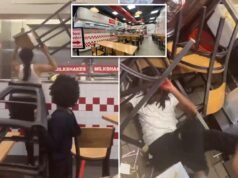 Tifoso dei Knicks, altri agitatori picchiano spietatamente un dipendente dei NYC Five Guys con le sedie dopo Gara 4: video selvaggio