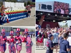 I tifosi statunitensi occupano lo stadio SoFi prima della resa dei conti della Coppa del Mondo contro la Turchia