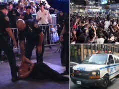 Fallo flagrante! Una bruta prende a pugni un poliziotto alla festa dei Knicks e ne morde un altro