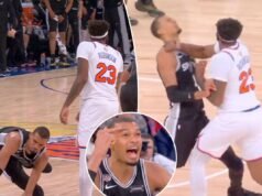 La tensione aumenta nella partita 4 delle finali NBA quando Mitchell Robinson lancia una gomitata a Victor Wembanyama
