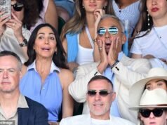 Lauren Silverman e l’amico Bruno Tonioli hanno messo in scena uno spettacolo molto animato a Wimbledon mentre le celebrità e un Royal Box di superstar dello sport si godono il settimo giorno