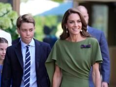 Gioco, set e una giornata da re! Kate appare raggiante nel suo abito verde a Wimbledon mentre arriva con William, George e Charlotte per assistere alla finale maschile sul campo centrale