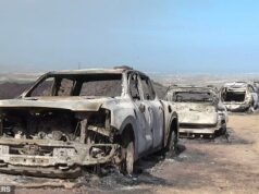 Il convoglio di fuga degli inglesi di Wildfire: un’immagine inquietante mostra come le vittime in fuga dell’inferno spagnolo finiscano in un vicolo cieco, con uno che tenta di tornare indietro prima che l’inferno li travolga